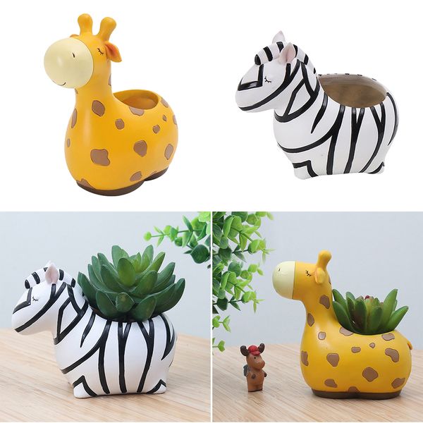 2 pcs lovely zebra & giraffe resin planters, succulent planters with drainage, cactus flower plant pot for tabledecor
2 pcs lovely zebra & giraffe resin planters, succulent planters with drainage, cactus flower plant pot for tabledecor