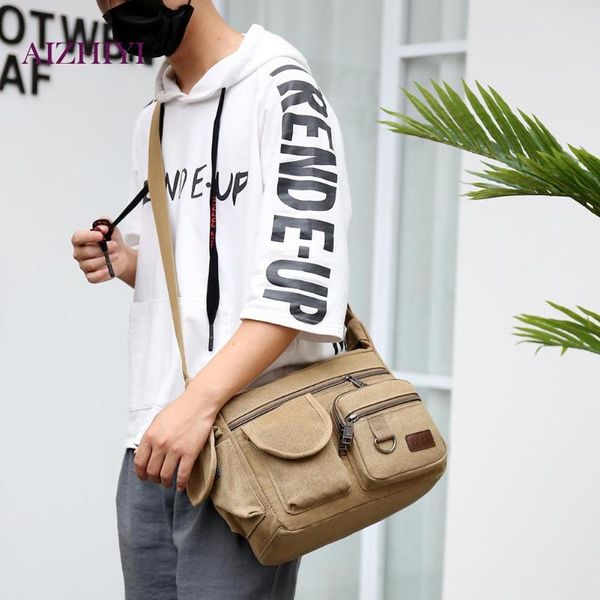 men solid color messenger bag male canvas large capacity shoulder crossbody multi-pocket zipper handbag
men solid color messenger bag male canvas large capacity shoulder crossbody multi-pocket zipper handbag