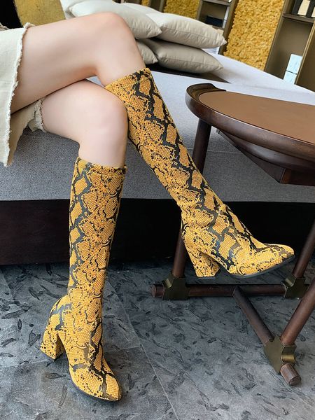 brown yellow white snake print knee high boots for women chunky high heels long boots party winter women 2019 shoes woman, Black
brown yellow white snake print knee high boots for women chunky high heels long boots party winter women 2019 shoes woman, Black
