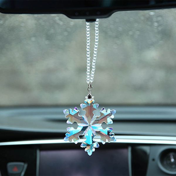 car pendant exquisite crystal color snowflake creative rearview mirror decorative accessories girl car tassel hanging ornaments 
car pendant exquisite crystal color snowflake creative rearview mirror decorative accessories girl car tassel hanging ornaments