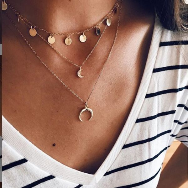 multilayer moon pendant necklace for women friend round sequins choker gold necklaces pendants female bohemian jewelry, Silver
multilayer moon pendant necklace for women friend round sequins choker gold necklaces pendants female bohemian jewelry, Silver