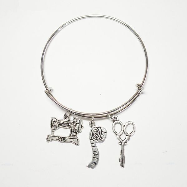 2019 new ancient silver sewing machine ruler scissors bracelet bangle creative men women jewelry designer bracelet seamstress holiday gift, Black
2019 new ancient silver sewing machine ruler scissors bracelet bangle creative men women jewelry designer bracelet seamstress holiday gift, Black