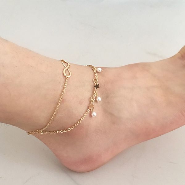 personality tassel double layer anklet bracelet for women fashion gold color star pearl infinity foot chain anklets jewelry, Red;blue
personality tassel double layer anklet bracelet for women fashion gold color star pearl infinity foot chain anklets jewelry, Red;blue