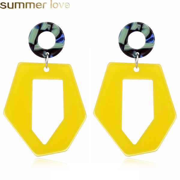 trendy irregular acrylic earring for women yellow white hollow out statement 2019 long dangle earrings fashion beach holiday jewelry, Silver 
trendy irregular acrylic earring for women yellow white hollow out statement 2019 long dangle earrings fashion beach holiday jewelry, Silver