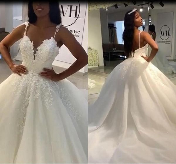 gorgeous arabic ball gown wedding dresses lace appliqued spaghetti straps beaded bridal gown backless puffy tulle skirt vestidos al3344, White
gorgeous arabic ball gown wedding dresses lace appliqued spaghetti straps beaded bridal gown backless puffy tulle skirt vestidos al3344, White