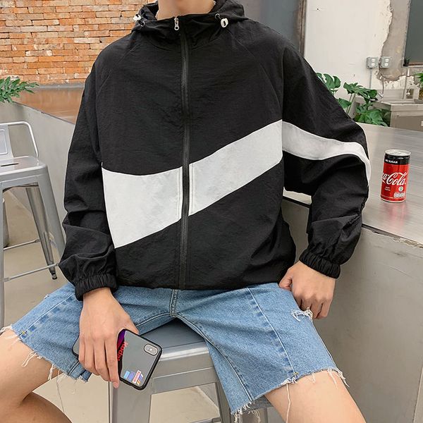 2020 spring and summer new youth popular hit color stitching men's hooded jacket fashion casual loose sun protection clothing, Black;brown
2020 spring and summer new youth popular hit color stitching men's hooded jacket fashion casual loose sun protection clothing, Black;brown