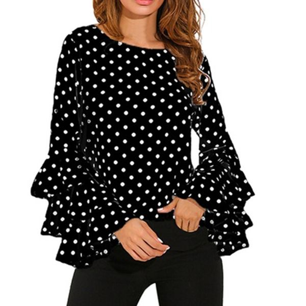 fashion women's flare sleeve loose polka dot shirt ladies casual blouse office ladies shirt blouse plus size 5xl kh835379, White
fashion women's flare sleeve loose polka dot shirt ladies casual blouse office ladies shirt blouse plus size 5xl kh835379, White