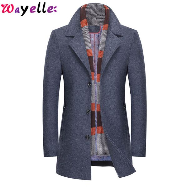 men's wool & blends 2021 arrival fashion coat jackets male casual solid long slim fit woolen trench with detachable scarf coats, Black
men's wool & blends 2021 arrival fashion coat jackets male casual solid long slim fit woolen trench with detachable scarf coats, Black