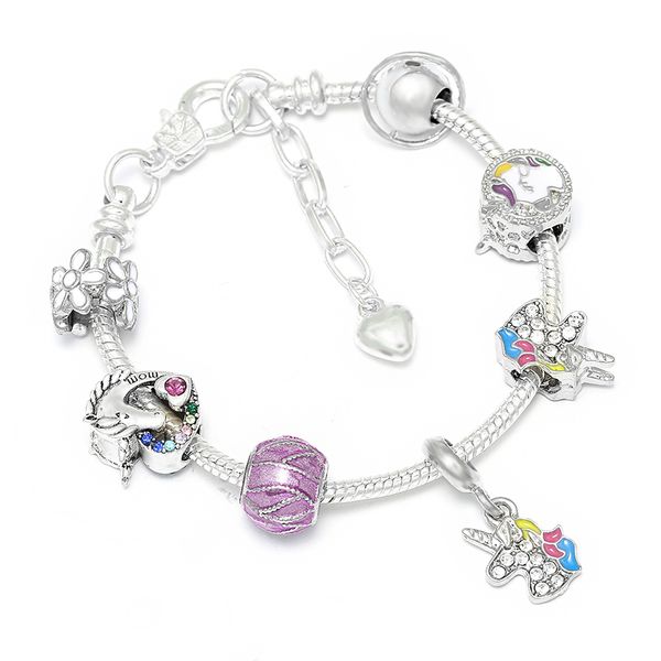 2019 fashion unicorn series new silver plated color rhinestone heart shaped unicorn diy beads bracelet woman girl jewelry gift, Golden;silver
2019 fashion unicorn series new silver plated color rhinestone heart shaped unicorn diy beads bracelet woman girl jewelry gift, Golden;silver