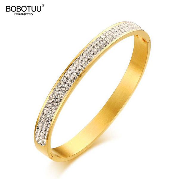 bobotuu stainless steel 3 colors cuff bracelets & bangles for women trendy 3 rows crystal stone bangle jewelry bilezik bb18166, Black
bobotuu stainless steel 3 colors cuff bracelets & bangles for women trendy 3 rows crystal stone bangle jewelry bilezik bb18166, Black