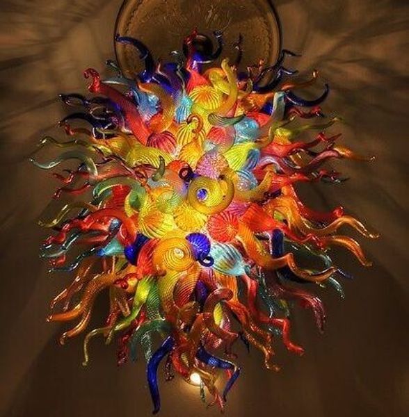 lamps colorful murano large chandelier led lights style hand blown glass art pendant light lighting