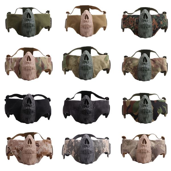 mask half lower face mask hunting cycling tactical protective halloween party half face for outdoor cyclings, Black
mask half lower face mask hunting cycling tactical protective halloween party half face for outdoor cyclings, Black