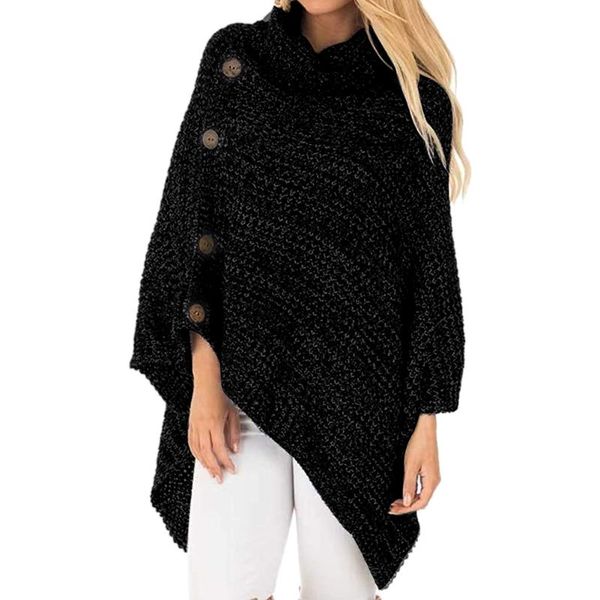 hip pullover knitted casual button irregular high collar dating shopping loose women sweater solid autumn winter bat sleeve, White;black
hip pullover knitted casual button irregular high collar dating shopping loose women sweater solid autumn winter bat sleeve, White;black