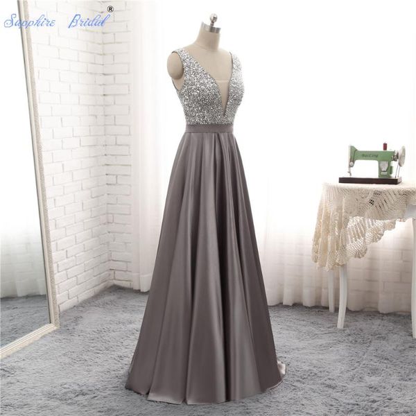 sapphire bridal 2019 new arrival silver grey burgundy a line satin beaded evening dress sale, White;black
sapphire bridal 2019 new arrival silver grey burgundy a line satin beaded evening dress sale, White;black
