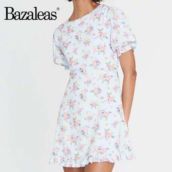 bazaleas vintage floral print blue summer women dress france ruffles vestido basic chiffon women mini dress, White;black
bazaleas vintage floral print blue summer women dress france ruffles vestido basic chiffon women mini dress, White;black