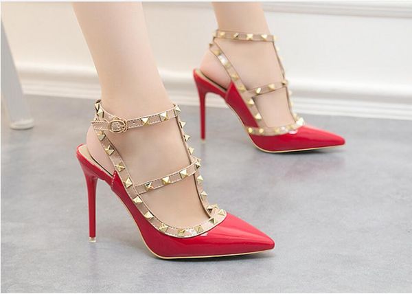 high-heeled single shoe female 2019 spring summer new korean version of rivets pointed high heels catchy sandals female, Black
high-heeled single shoe female 2019 spring summer new korean version of rivets pointed high heels catchy sandals female, Black
