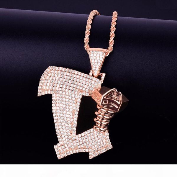 gold screw letter shape necklaces & copper pendant charm with rope chain ice out cubic zircon men's hip hop rock jewelry, Silver
gold screw letter shape necklaces & copper pendant charm with rope chain ice out cubic zircon men's hip hop rock jewelry, Silver