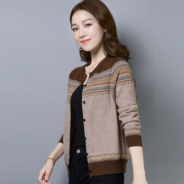 short women fall knitted cardigan o-neck ladies long sleeved sweater fashion knit warm striped cardigans female knitwear, White
short women fall knitted cardigan o-neck ladies long sleeved sweater fashion knit warm striped cardigans female knitwear, White