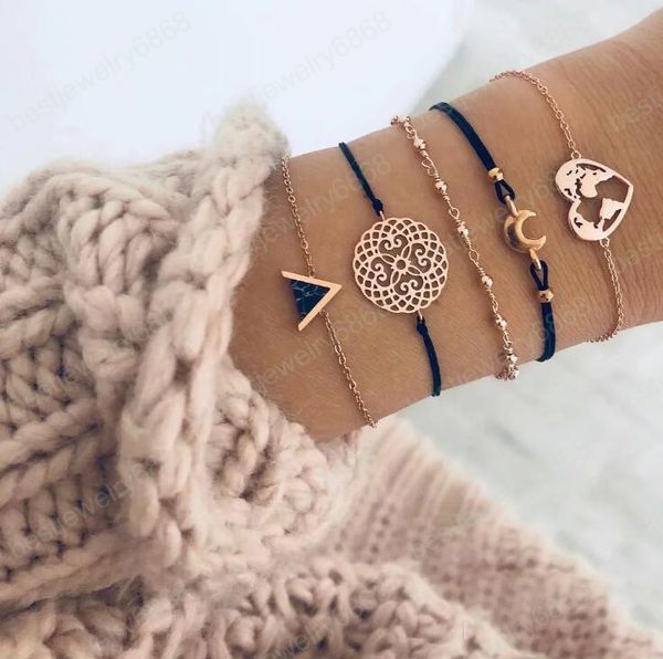2019 new arrival bohemian style hollow-out round slice beads heart moon alloy bracelets bangles 5 pairs sets, Golden;silver
2019 new arrival bohemian style hollow-out round slice beads heart moon alloy bracelets bangles 5 pairs sets, Golden;silver