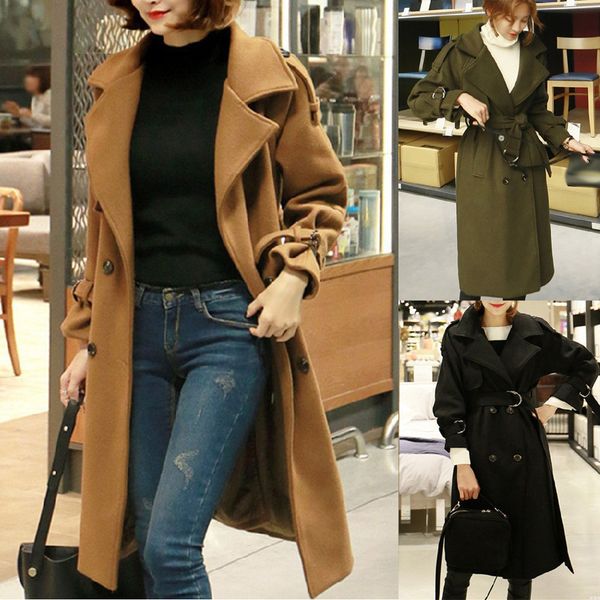chaqueta mujer winter coat women square collar straight woolen female middle long knees coat trench abrigos mujer invierno, Black
chaqueta mujer winter coat women square collar straight woolen female middle long knees coat trench abrigos mujer invierno, Black