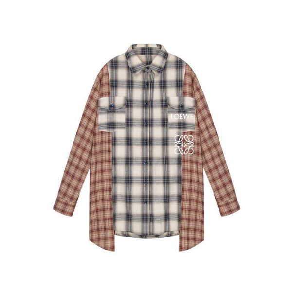 19fw luxurious brand design loewe shirt long sleeve fashion plaid stitching breathable men and women casual outdoor shirt, Gray;blue
19fw luxurious brand design loewe shirt long sleeve fashion plaid stitching breathable men and women casual outdoor shirt, Gray;blue