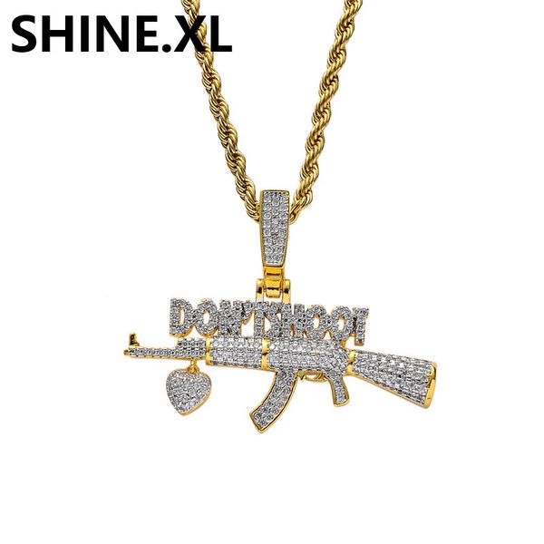 18k gold plated ak-47 gun don't shoot pendant necklace iced out zircon mens hip hop jewelry gift, Silver
18k gold plated ak-47 gun don't shoot pendant necklace iced out zircon mens hip hop jewelry gift, Silver