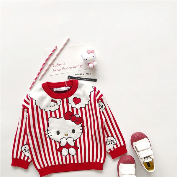 tonytaobaby new winter girl's small and medium children's clothing girl's red stripe cat cartoon cotton pullover, Blue
tonytaobaby new winter girl's small and medium children's clothing girl's red stripe cat cartoon cotton pullover, Blue