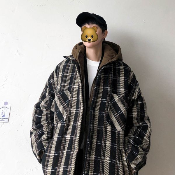2019 uyuk winter trend is a fake two-piece tweed plaid, color-contrasting, thickened warm hood ed men's coat masculino casual, Black
2019 uyuk winter trend is a fake two-piece tweed plaid, color-contrasting, thickened warm hood ed men's coat masculino casual, Black