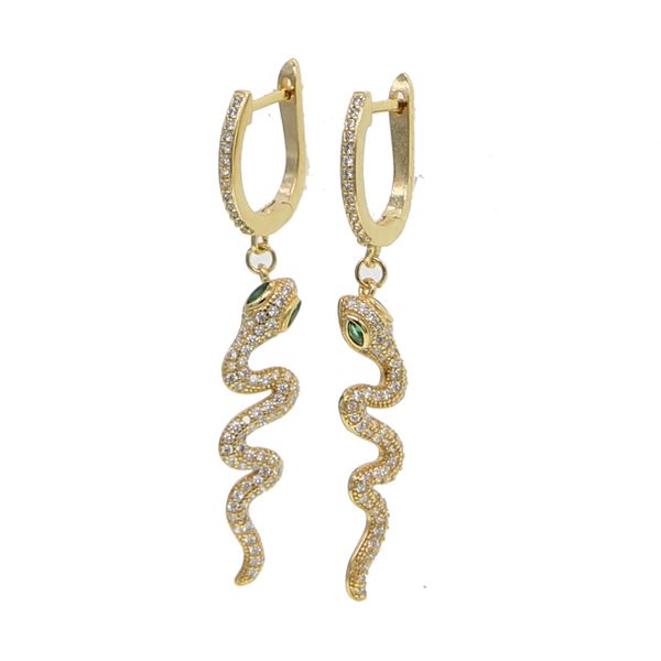 2019 gold color summer fashion girl women trendy jewelry green white paved multi color cz paved dangle snake charm drop earrings, Silver 
2019 gold color summer fashion girl women trendy jewelry green white paved multi color cz paved dangle snake charm drop earrings, Silver