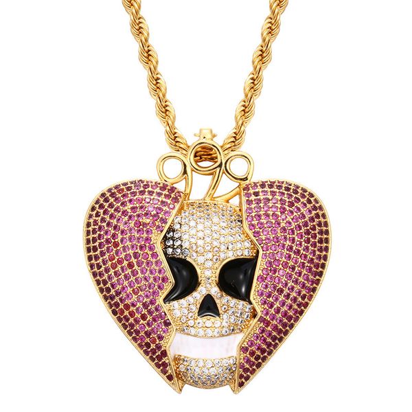 hip hop necklace gold silver color cz devil heart pendant necklace with 24inch rope chain for men women
hip hop necklace gold silver color cz devil heart pendant necklace with 24inch rope chain for men women