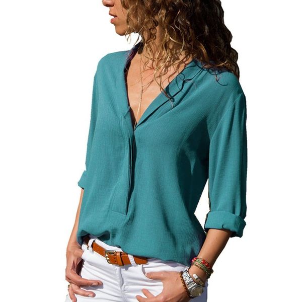 plus size chiffon blouse long sleeve summer womens and blouses casual v neck ladies office shirts fashion feminine 5xl, White
plus size chiffon blouse long sleeve summer womens and blouses casual v neck ladies office shirts fashion feminine 5xl, White