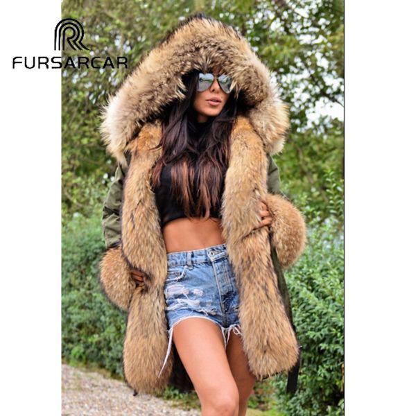 fursarcar new winter real fur coat women 2018 luxury warm parka with raccoon fur collar and cuff casual style raccoon parka, Black
fursarcar new winter real fur coat women 2018 luxury warm parka with raccoon fur collar and cuff casual style raccoon parka, Black