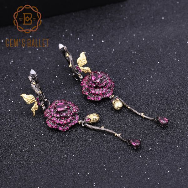 gem's ballet 925 sterling silver 1.76ct natural rhodolite garnet earrings handmade flower elegant drop earrings for women bijoux, Golden;silver
gem's ballet 925 sterling silver 1.76ct natural rhodolite garnet earrings handmade flower elegant drop earrings for women bijoux, Golden;silver