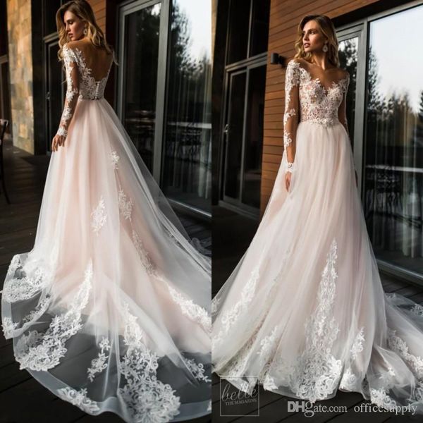 blush pink boho lace wedding dresses 2020 v neck long sleeves beach bohemian button appliques bridal gowns sweep train vestidos de noiva, White
blush pink boho lace wedding dresses 2020 v neck long sleeves beach bohemian button appliques bridal gowns sweep train vestidos de noiva, White