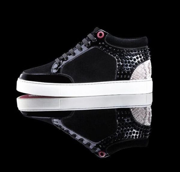good quality arrival royaums suede snake leather high outdoor lace up junior men sneakers, Black
good quality arrival royaums suede snake leather high outdoor lace up junior men sneakers, Black