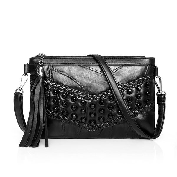 shoulder bag women messenger bags 2019 females leather tassel crossbody bags rivet design womens handbag luxury clutch black
shoulder bag women messenger bags 2019 females leather tassel crossbody bags rivet design womens handbag luxury clutch black