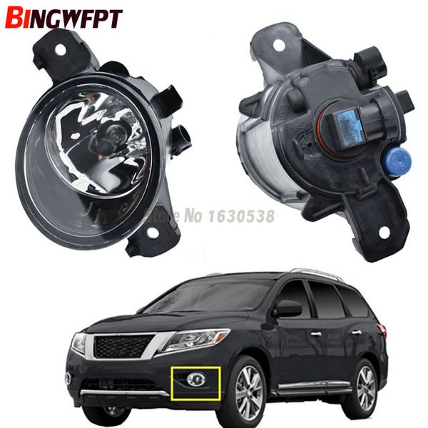 2x right + left fog lamp assembly led & halogen fog light for nissan qashqai +2 (j10, jj10) 2007-2012 for nissan pathfinder 2013-2014
