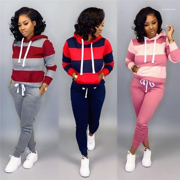 active style women two pice sets women designer tracksuits fashion running hooded suits casual contrast color striped print, Gray
active style women two pice sets women designer tracksuits fashion running hooded suits casual contrast color striped print, Gray