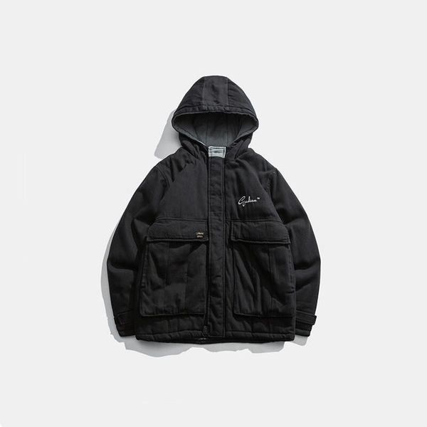 winter new men's fashion coat for men: japanese vintage washed hooded padded jacket for men in solid color, large pocket jacket, Black
winter new men's fashion coat for men: japanese vintage washed hooded padded jacket for men in solid color, large pocket jacket, Black
