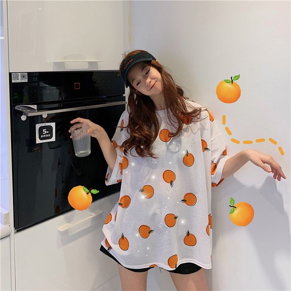 korean version of fruit print t-shirt women 2020 new summer loose small fresh mid-length sweet japanese college style girl, White
korean version of fruit print t-shirt women 2020 new summer loose small fresh mid-length sweet japanese college style girl, White