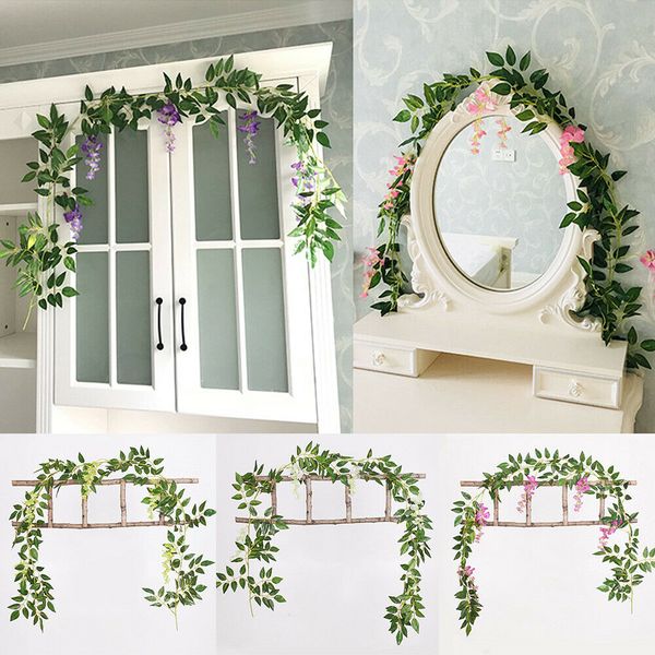 artificial wisteria vine garland plants foliage outdoor garden home trailing-flower fake flower wall hanging deco
artificial wisteria vine garland plants foliage outdoor garden home trailing-flower fake flower wall hanging deco