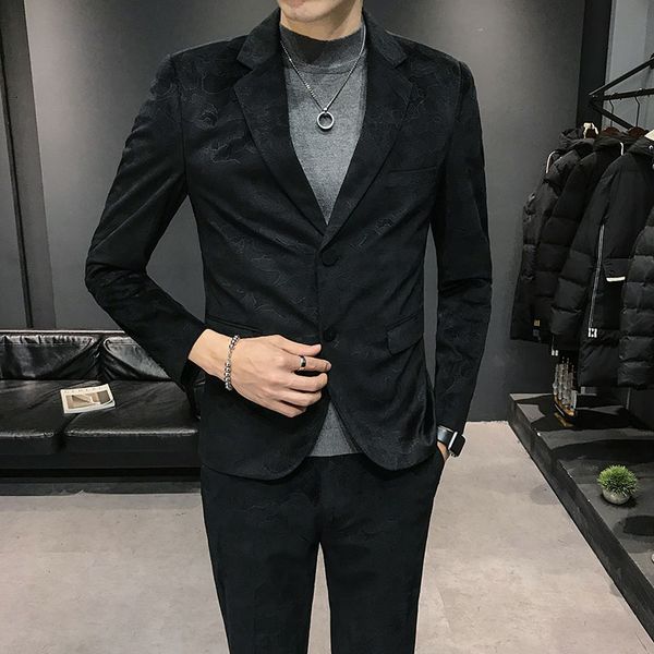 men's suits & blazers 2021 latest british fashion handsome slim fit mens business casual print men suit notch lapel wedding groom tuxed, White;black
men's suits & blazers 2021 latest british fashion handsome slim fit mens business casual print men suit notch lapel wedding groom tuxed, White;black