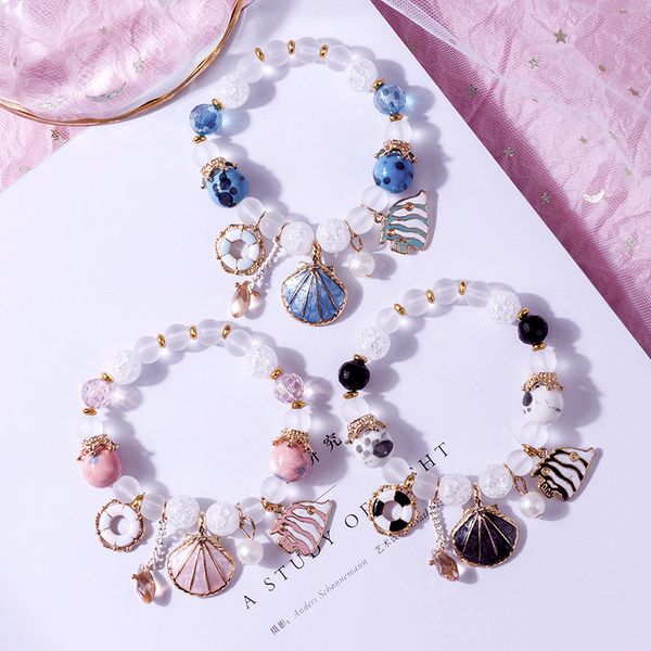 exquisite fish shell crystal bracelet korean cute student bracelet ocean series bangle for women, Golden;silver
exquisite fish shell crystal bracelet korean cute student bracelet ocean series bangle for women, Golden;silver