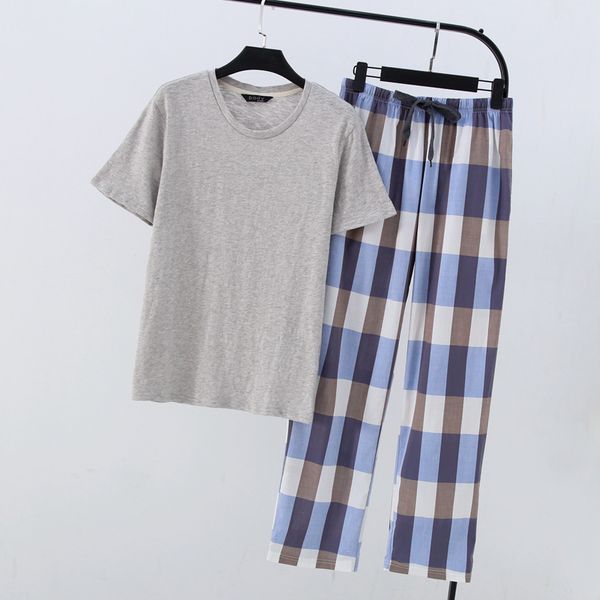 plus size cotton pajamas summer short sleeve short pant sleepwear men o-neck sleeping suits plaid trousers two nightwear suits, Black;brown
plus size cotton pajamas summer short sleeve short pant sleepwear men o-neck sleeping suits plaid trousers two nightwear suits, Black;brown