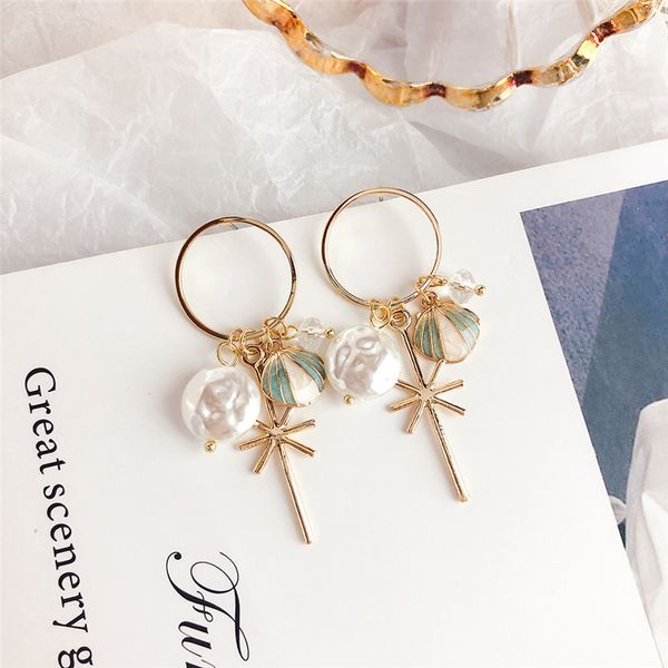2019 new bohemian style imitation pearl metal shell star tassel drop earrings for women statement big circle dangle pendientes, Silver
2019 new bohemian style imitation pearl metal shell star tassel drop earrings for women statement big circle dangle pendientes, Silver