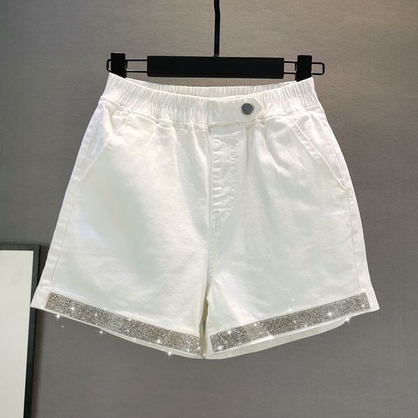 new high-waisted slimming elasticity jeans short pants female elastic waist drilling straight cowboy shorts women pants, Blue 
new high-waisted slimming elasticity jeans short pants female elastic waist drilling straight cowboy shorts women pants, Blue