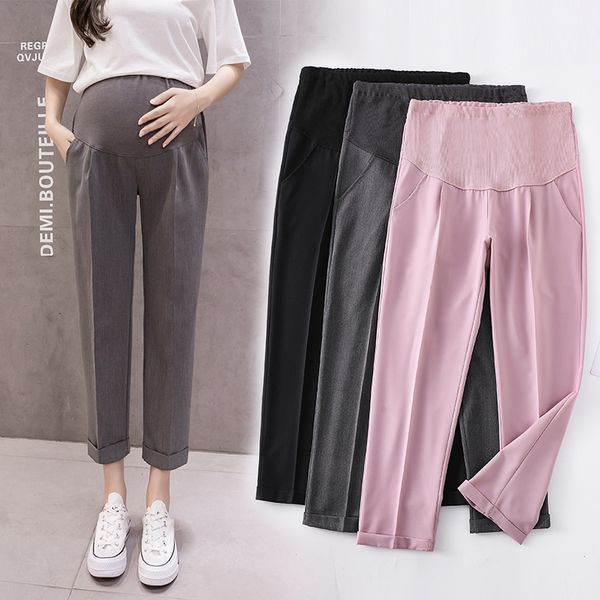 9205# maternity pants summer chiffon solid color high waist casual pants loose comfy belly support elastic waist, White
9205# maternity pants summer chiffon solid color high waist casual pants loose comfy belly support elastic waist, White