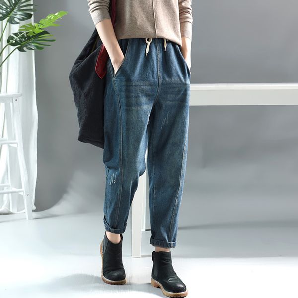 women jeans denim pants pockets solid color fashion casual retro vintage long big loose for autumn spring az41302619, Blue
women jeans denim pants pockets solid color fashion casual retro vintage long big loose for autumn spring az41302619, Blue