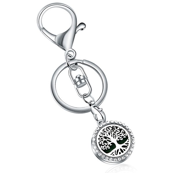 tree of life zircon aroma keychain stainless steel perfume diffuser charm fashion essential oil diffuser locket, Silver
tree of life zircon aroma keychain stainless steel perfume diffuser charm fashion essential oil diffuser locket, Silver