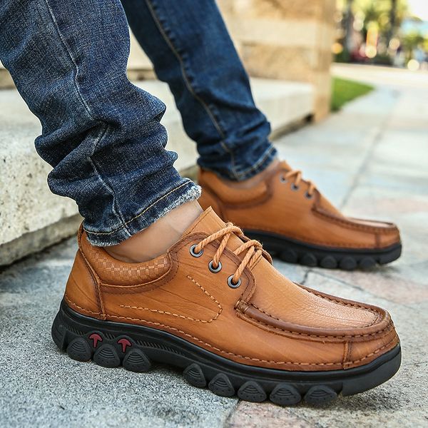 men's leather casual shoes spring autumn genuine leather flats fashion mens casual sneakers men oxfords, Black
men's leather casual shoes spring autumn genuine leather flats fashion mens casual sneakers men oxfords, Black